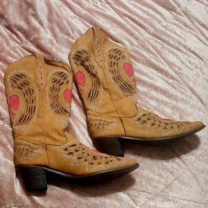 Western Embroidery Cowboy Cowgirl Boots
